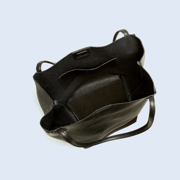 Madewell Shopper Tote in Soft Grain Pebbled Leather - Black, BNWT - Picture 3 of 8